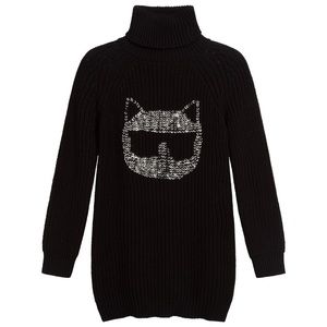 KARL LAGERFELD KIDS KNIT TURTLENECK DRESS